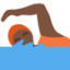 person swimming: dark skin tone