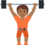 person lifting weights: medium-dark skin tone