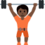 person lifting weights: dark skin tone