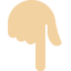 backhand index pointing down: medium-light skin tone