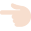 backhand index pointing left: light skin tone