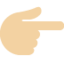 backhand index pointing right: medium-light skin tone