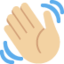 waving hand: medium-light skin tone