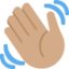 waving hand: medium skin tone