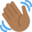 waving hand: medium-dark skin tone