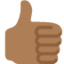 thumbs up: medium-dark skin tone