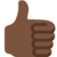 thumbs up: dark skin tone