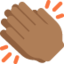 clapping hands: medium-dark skin tone