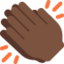 clapping hands: dark skin tone