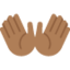 open hands: medium-dark skin tone