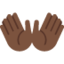 open hands: dark skin tone