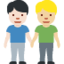 men holding hands: light skin tone, medium-light skin tone