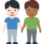 men holding hands: light skin tone, medium-dark skin tone