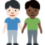 men holding hands: light skin tone, dark skin tone