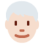 man: light skin tone, white hair