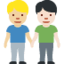 men holding hands: medium-light skin tone, light skin tone