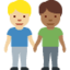 men holding hands: medium-light skin tone, medium-dark skin tone