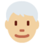 man: medium-light skin tone, white hair