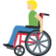 man in manual wheelchair: medium-light skin tone