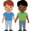 men holding hands: medium skin tone, dark skin tone