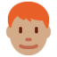 man: medium skin tone, red hair