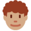 man: medium skin tone, curly hair