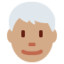 man: medium skin tone, white hair