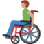 man in manual wheelchair: medium skin tone