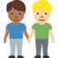 men holding hands: medium-dark skin tone, medium-light skin tone