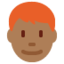 man: medium-dark skin tone, red hair