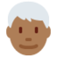 man: medium-dark skin tone, white hair