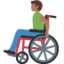 man in manual wheelchair: medium-dark skin tone