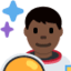 man astronaut: dark skin tone