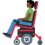 man in motorized wheelchair: dark skin tone