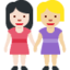 women holding hands: light skin tone, medium-light skin tone