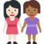 women holding hands: light skin tone, medium-dark skin tone