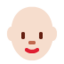 woman: light skin tone, bald