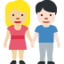 woman and man holding hands: medium-light skin tone, light skin tone