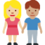 woman and man holding hands: medium-light skin tone, medium skin tone