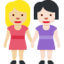 women holding hands: medium-light skin tone, light skin tone