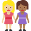 women holding hands: medium-light skin tone, medium-dark skin tone