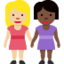 women holding hands: medium-light skin tone, dark skin tone