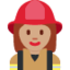 woman firefighter: medium skin tone