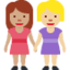 women holding hands: medium skin tone, medium-light skin tone