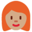 woman: medium skin tone, red hair