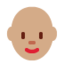 woman: medium skin tone, bald