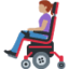 woman in motorized wheelchair: medium skin tone