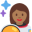 woman astronaut: medium-dark skin tone