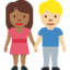 woman and man holding hands: medium-dark skin tone, medium-light skin tone