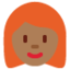 woman: medium-dark skin tone, red hair